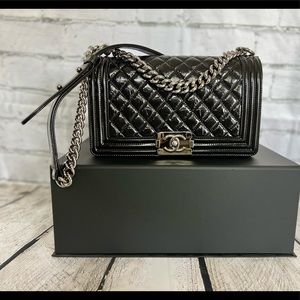 NWT CHANEL RUTHENIUM BOY HANDBAG